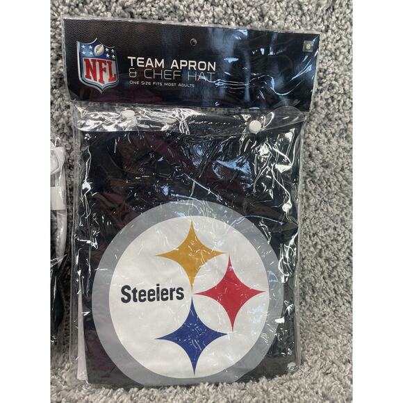 Pittsburgh Steelers NFL Team Apron Chef Hat Oven Mitt & Pot Holder Bundle New - Picture 6 of 8